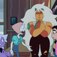 Jasper saluting her Diamond as Amethyst and Pearl lament at Steven’s frustration.
